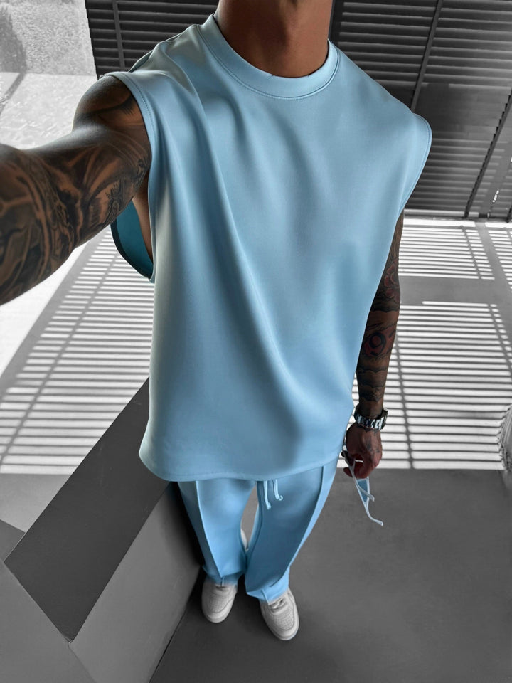 Oversize Diver Tanktop - Baby Blue