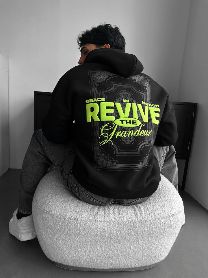 Oversize Revive Hoodie - Czarny