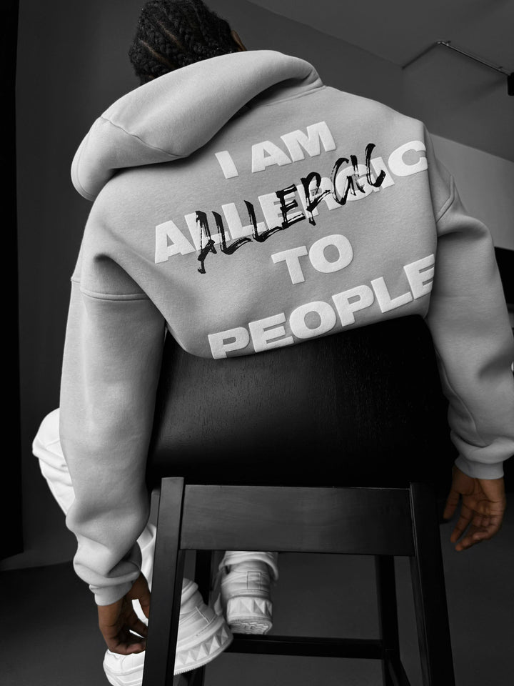 Oversize Allergiczny Hoodie - Szary