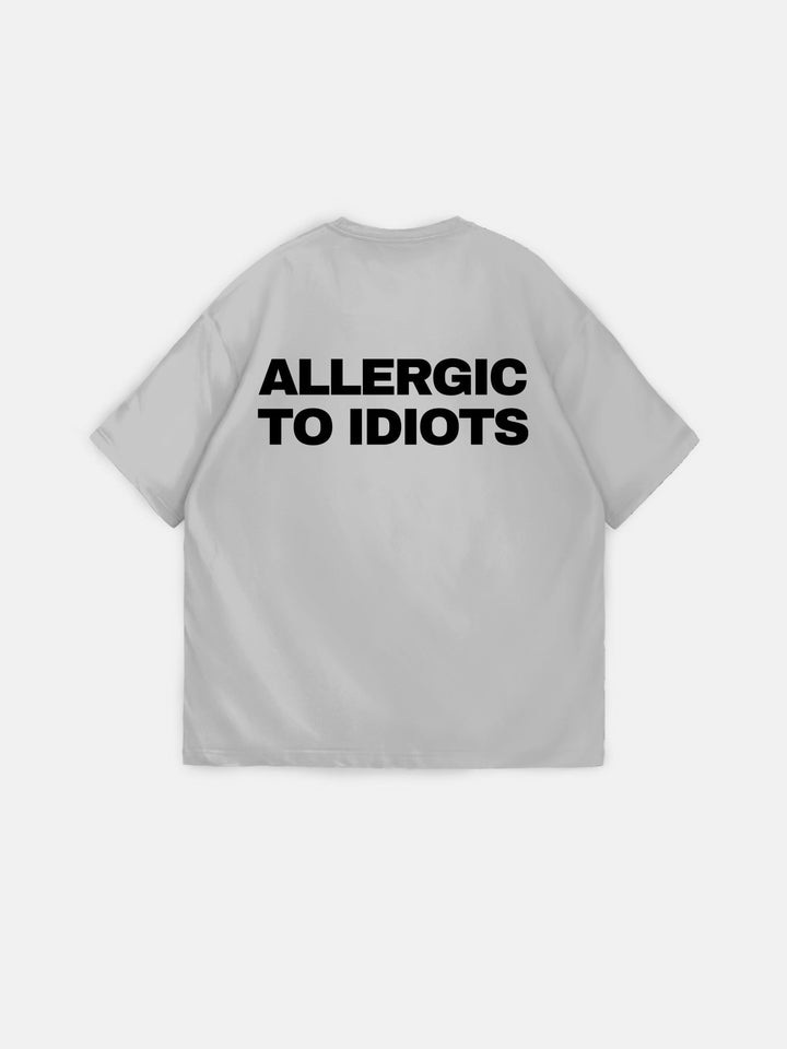 T-shirt Oversize z nadrukiem - Szary