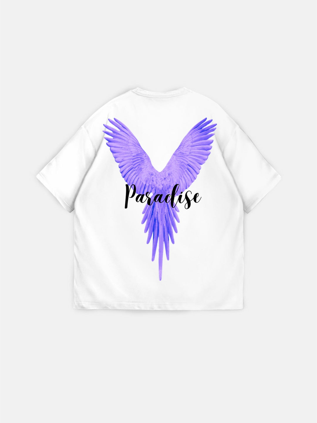 Koszulka Oversize Parrot Paradise - Biała i Fioletowa