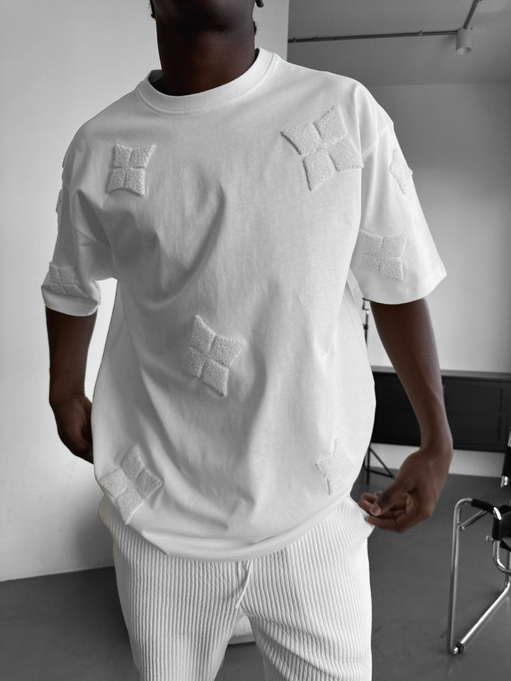 T-Shirt Oversize Szczegółowy - Ecru