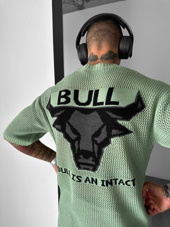 Oversize Bull Knit T-Shirt - Zielony