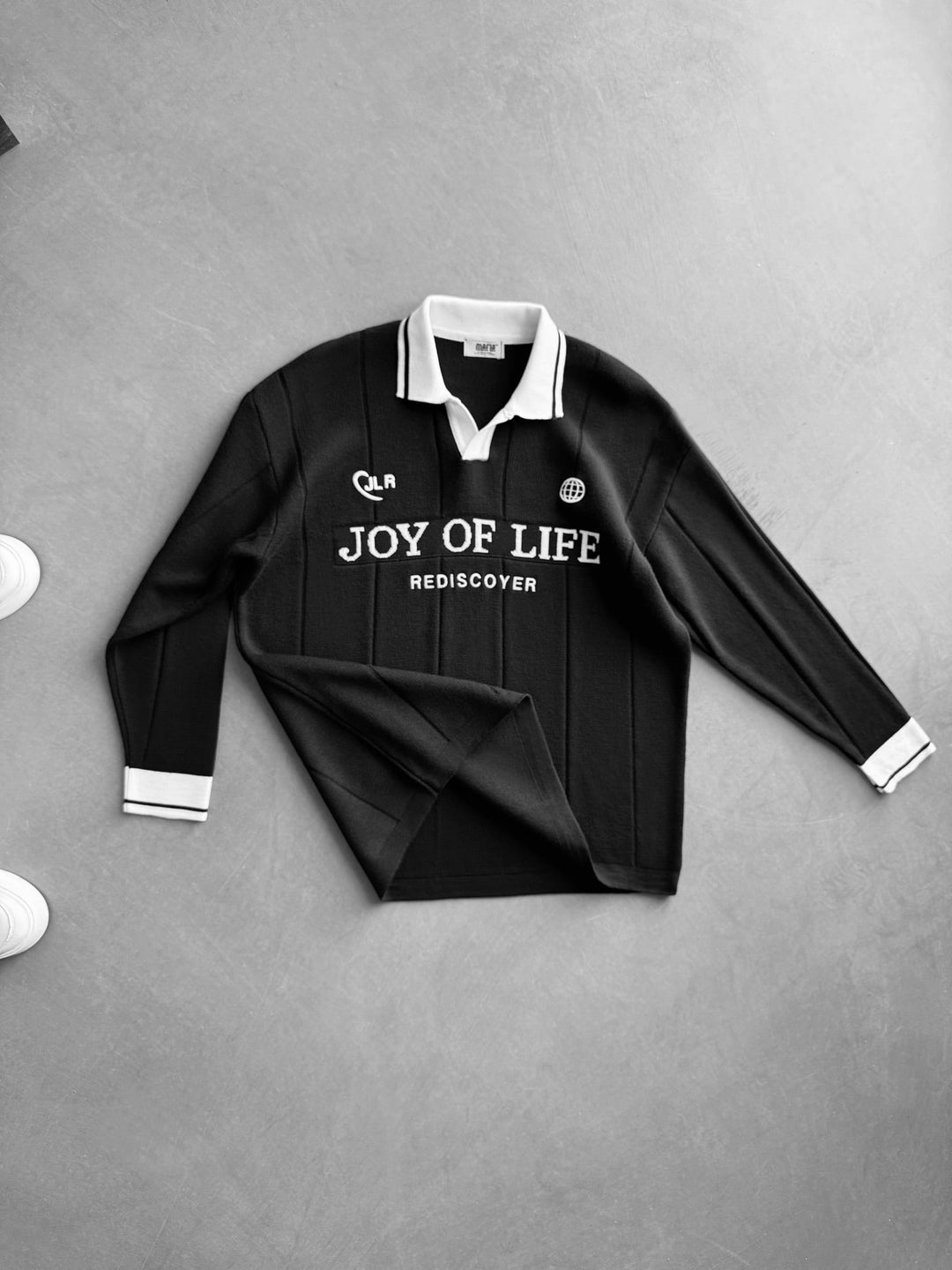 Luźny sweter polo JLR - Czarny