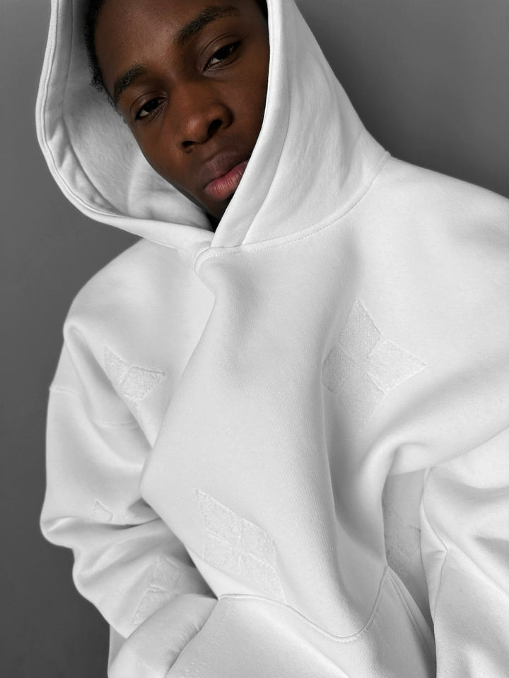 Oversize Szczegółowy Hoodie - Ecru