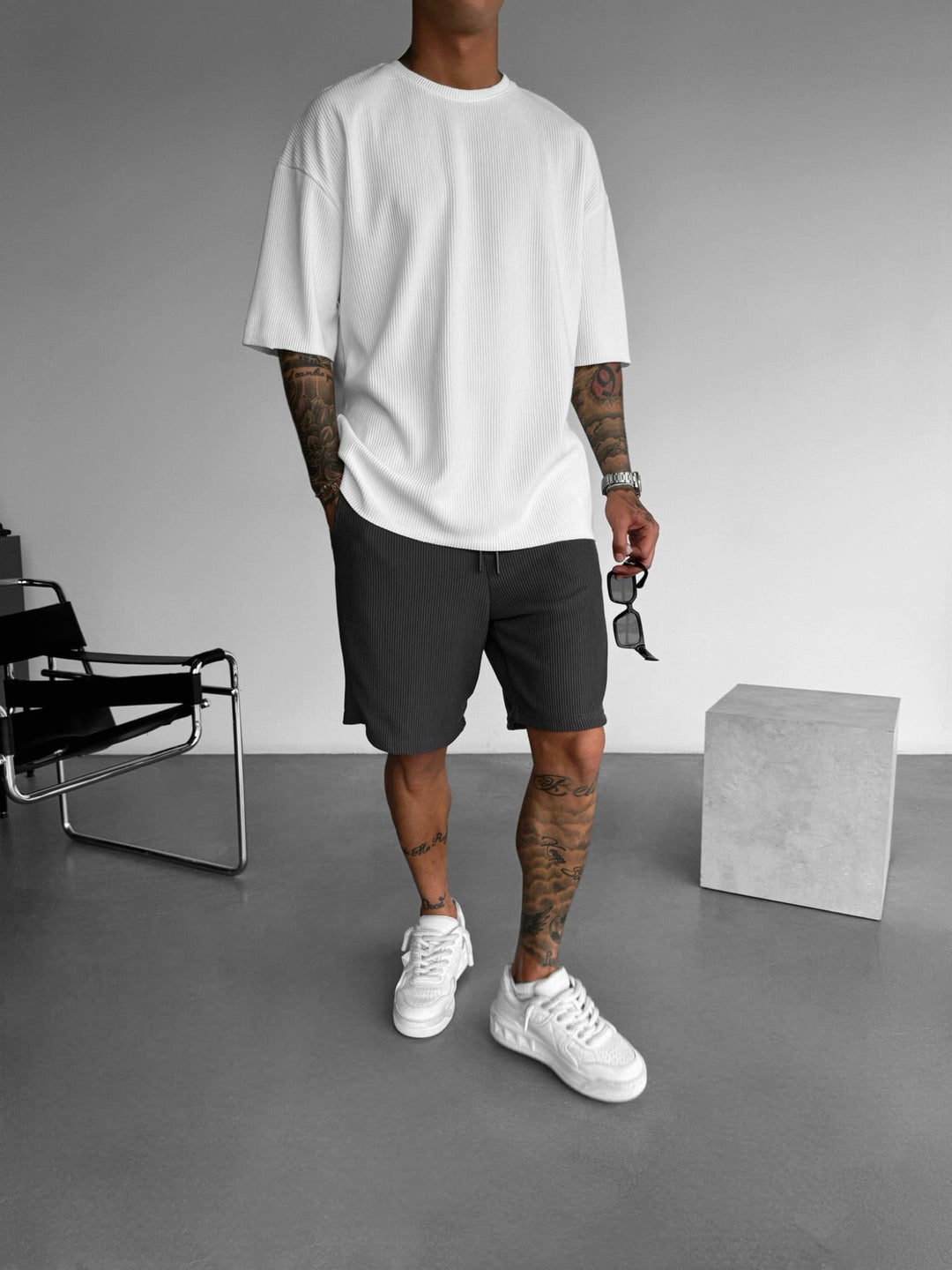 Oversize Cord Tee - Biały