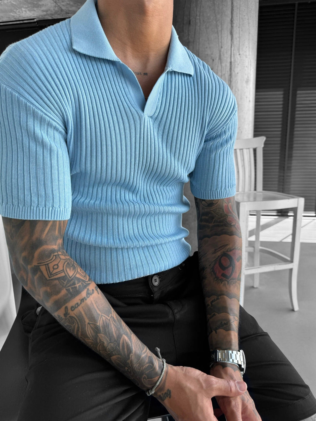 Koszulka Polo Slim Fit - Babyblue
