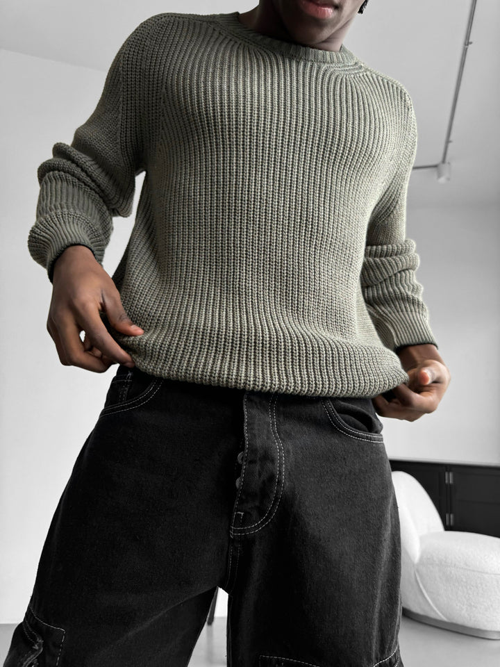 Oversize Prany Sweter - Khaki