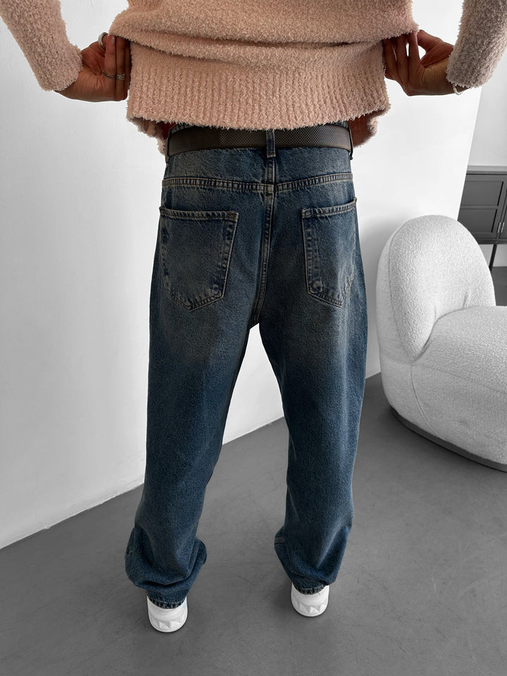 Spodnie Relax Baggy Fit - Ciemnoniebieskie