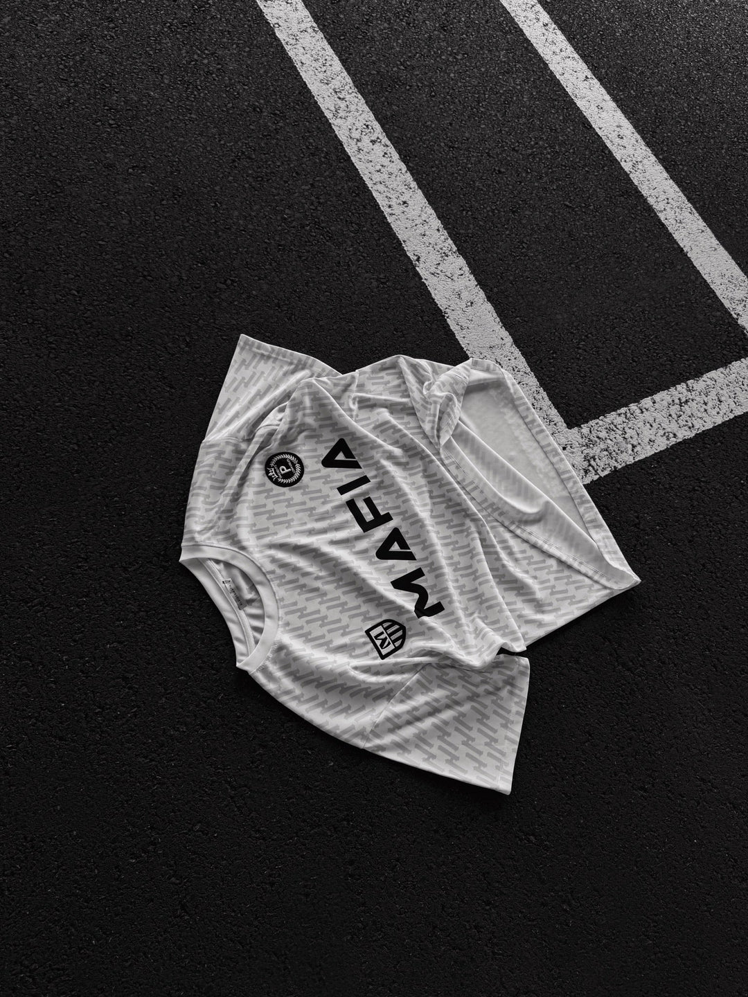 Oversize Mafia Trikot T-Shirt - Biały