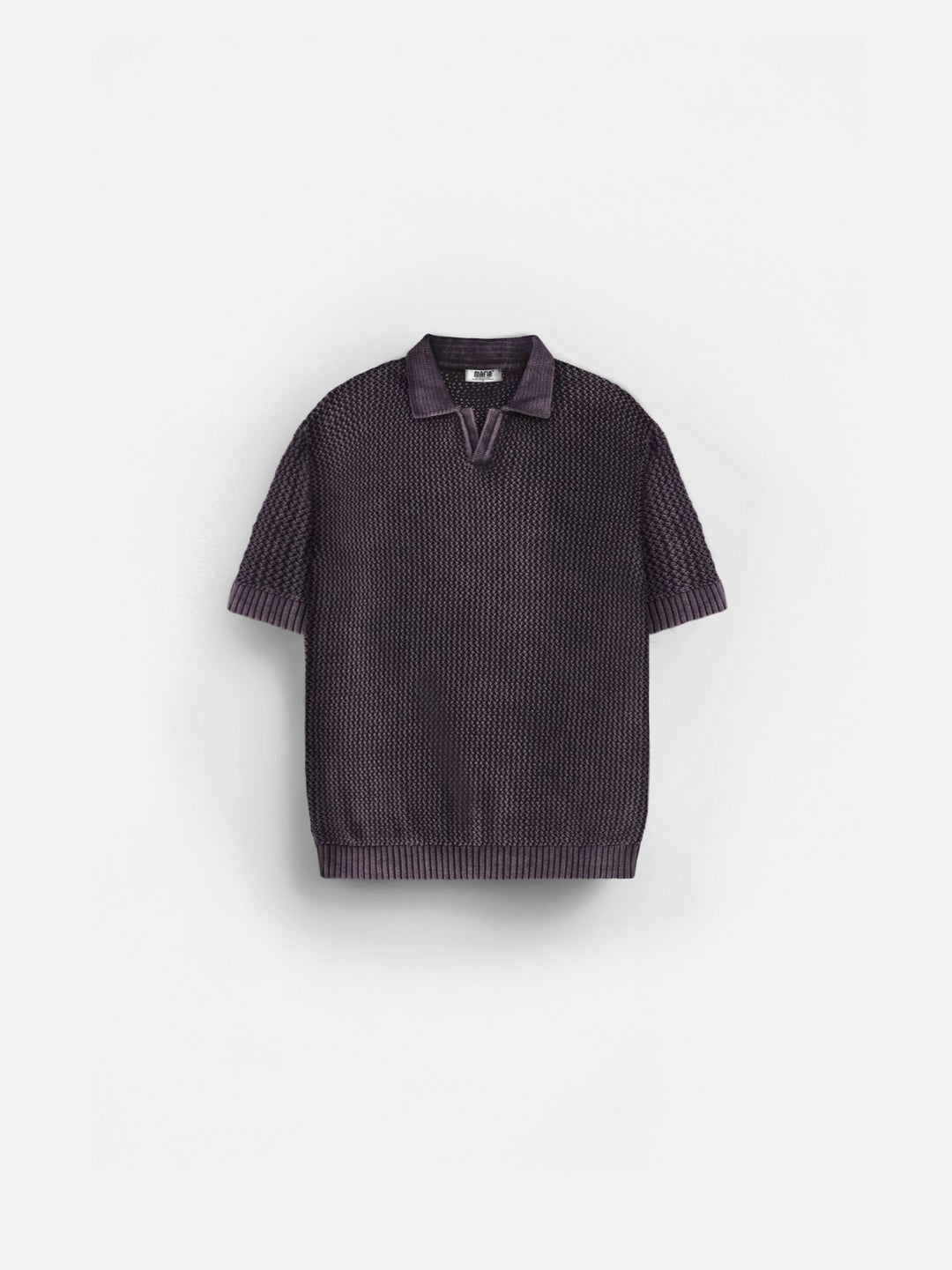 T-shirt Regular Fit z dzianiny w kolorze Śliwkowym