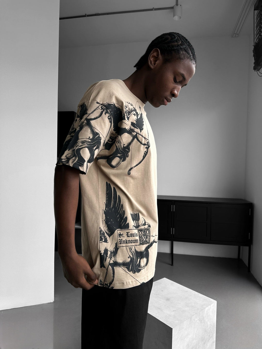 T-Shirt Oversize Guardian Angels - Beżowy