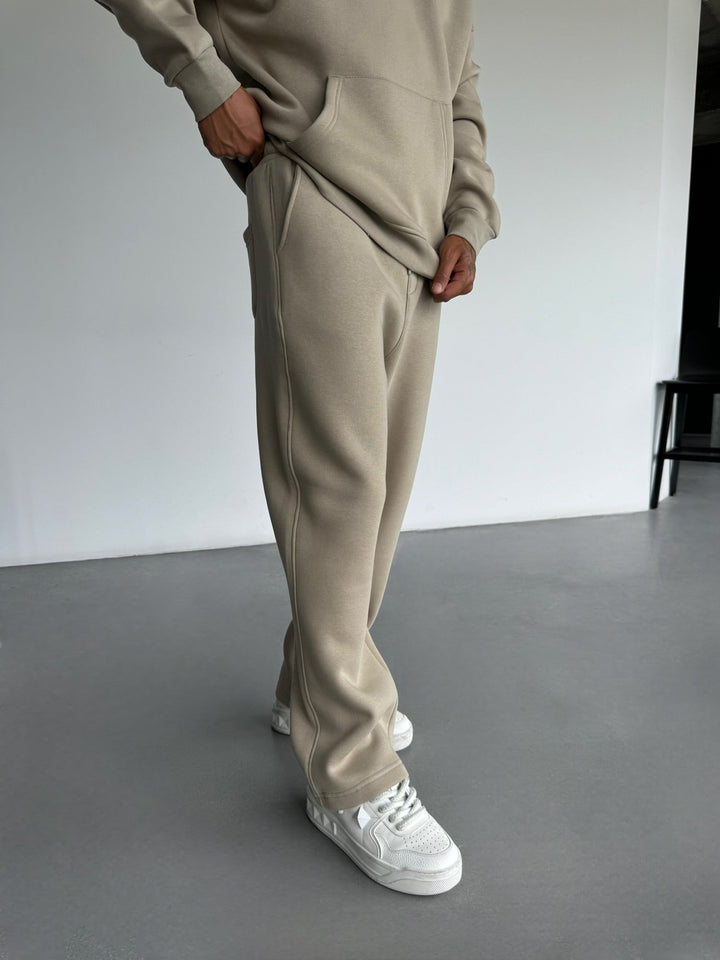 Podstawowe Spodnie - Prosty Taupe