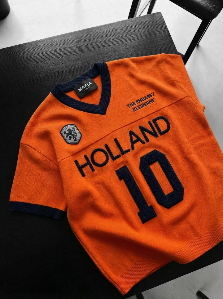 Oversize Holland Knit T-shirt - Pomarańczowy