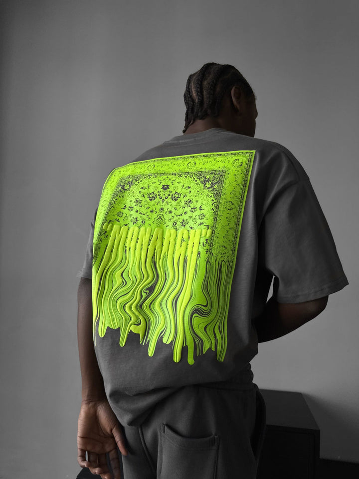 Oversize Monarch T-Shirt - Antracytowy i Neonowy