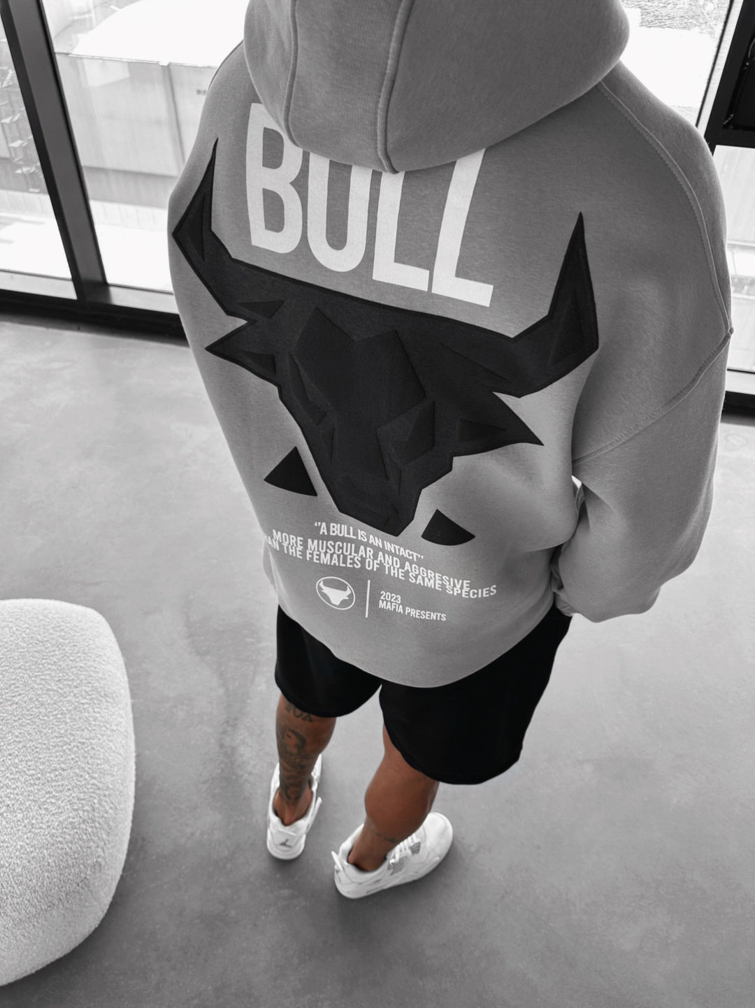 Oversize Bull Hoodie - Grzybowy Szary