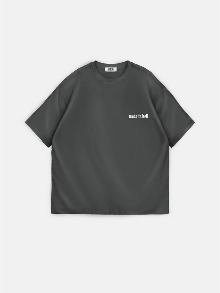 T-shirt Oversize Made in Hell - Antracytowy