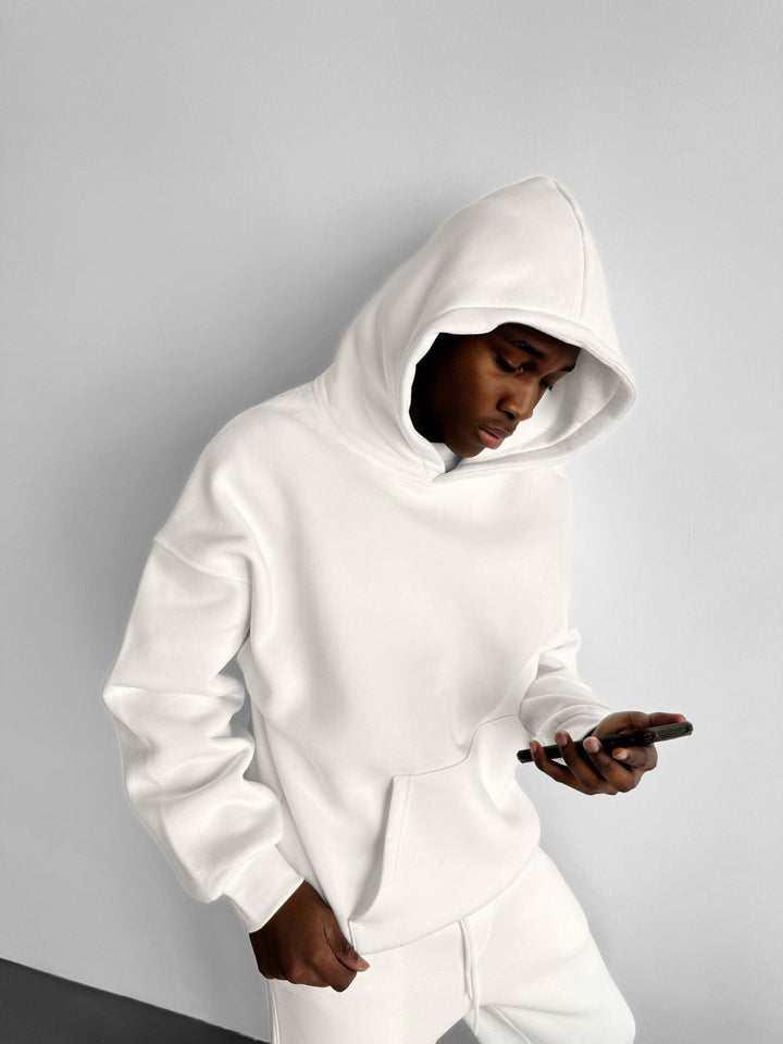 Oversize Basic Hoodie - Biały