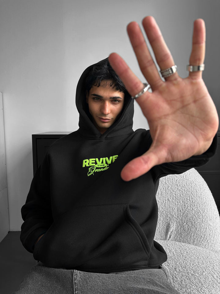 Oversize Revive Hoodie - Czarny