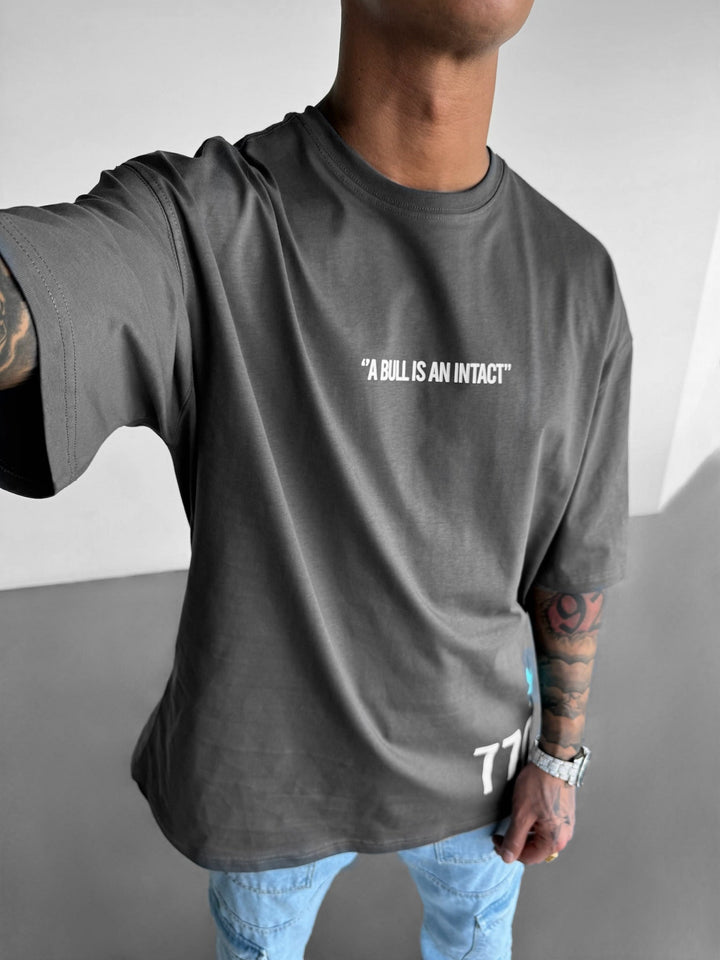 T-shirt Oversize Bull - Antracyt