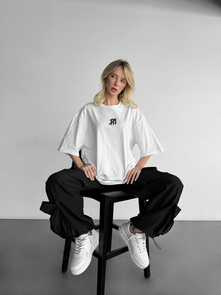 Koszulka Oversize z Myszką - Biała i Czarna
