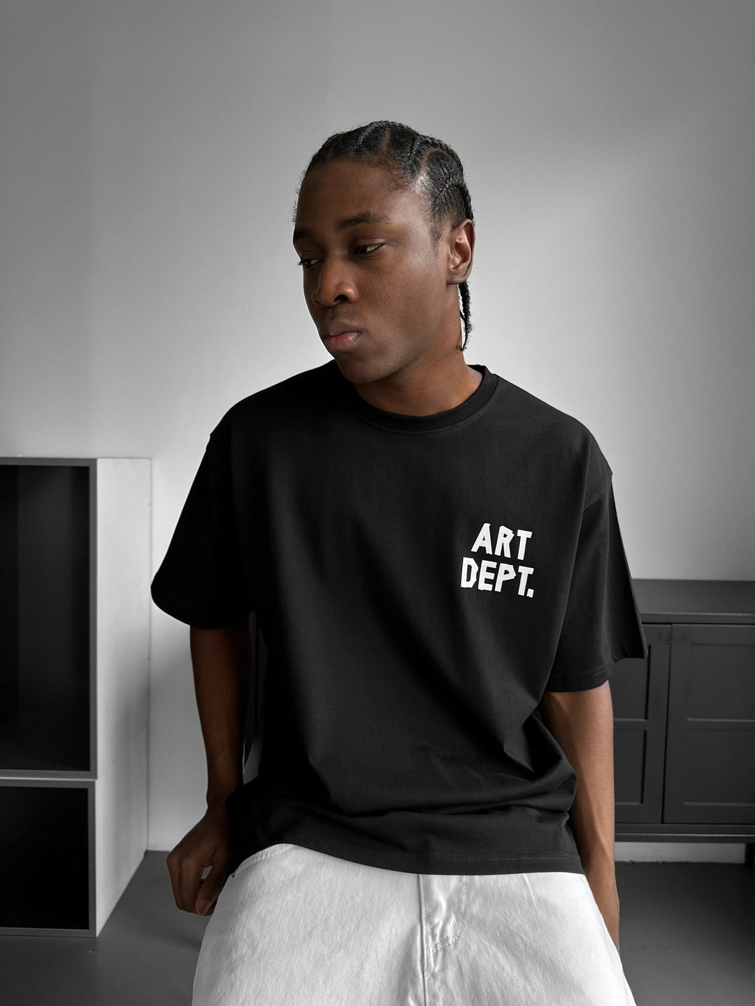 T-shirt Oversize Art Dept. - Czarno-Biały