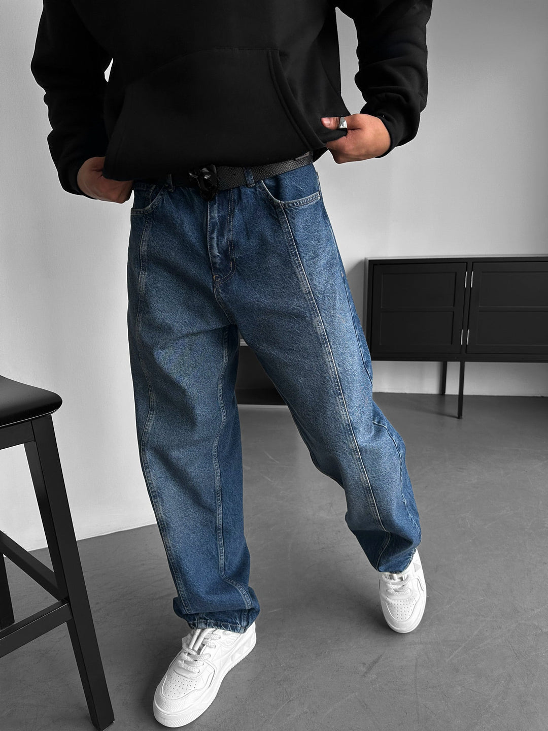 Baggy Jeans Front Line - Niebieskie