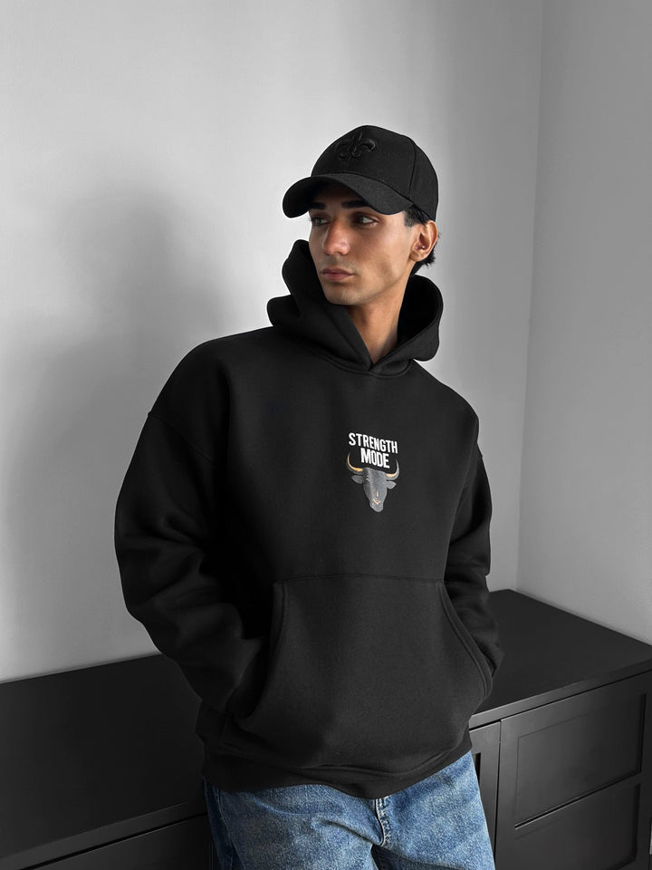 Hoodie w trybie oversize - Czarny