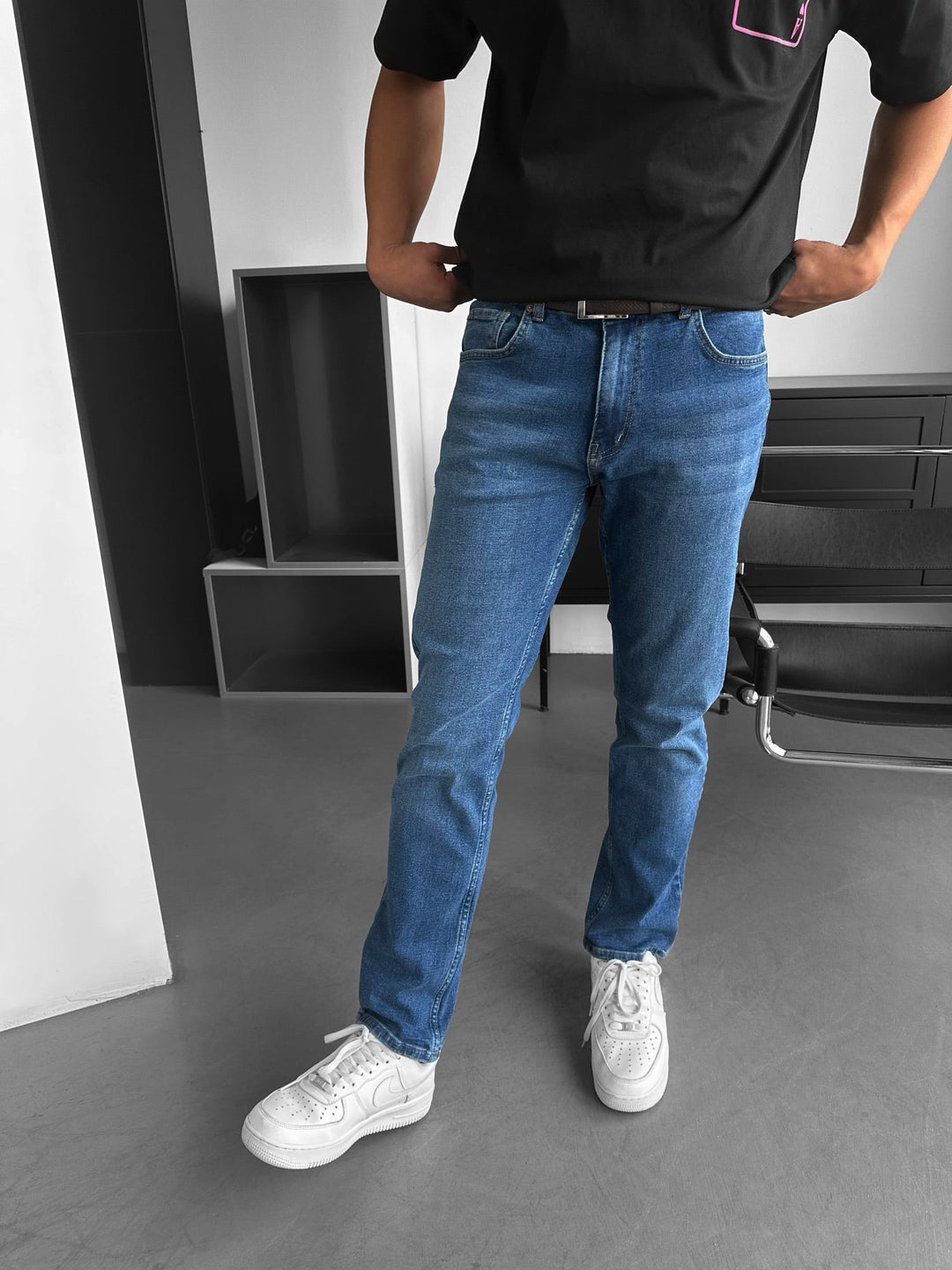 Jeansy Baggy Fit - Ciemnoniebieskie