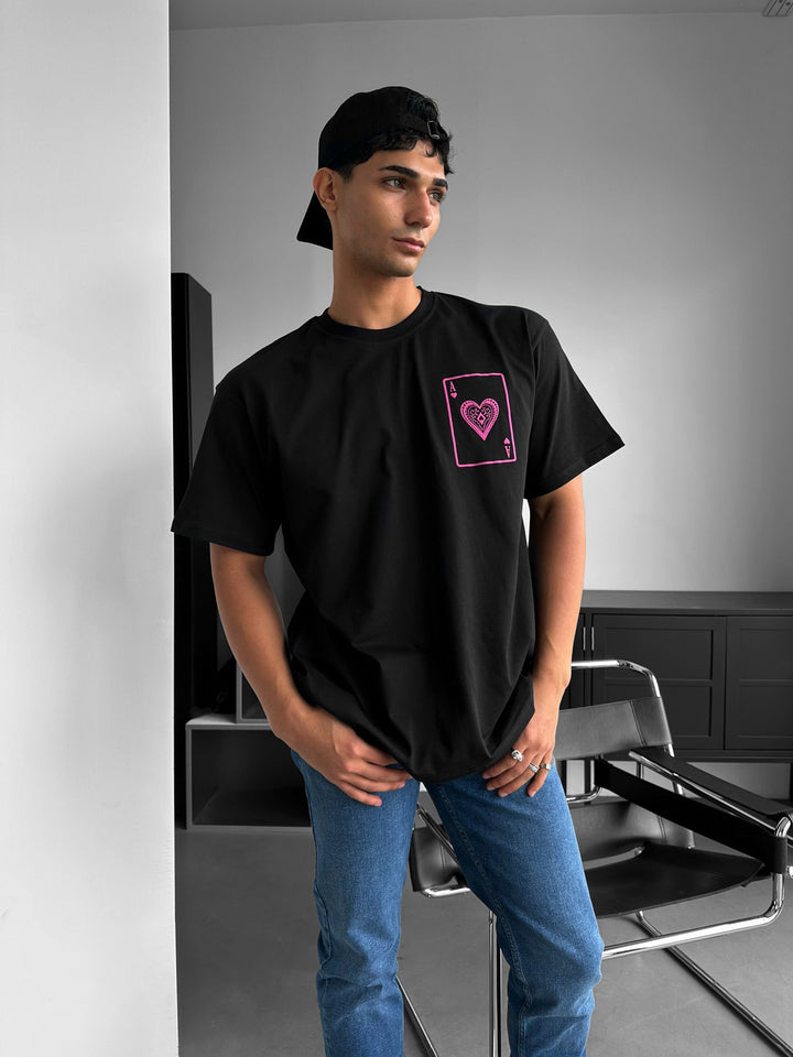 Oversize "EX" T-Shirt - Czarny i Lila
