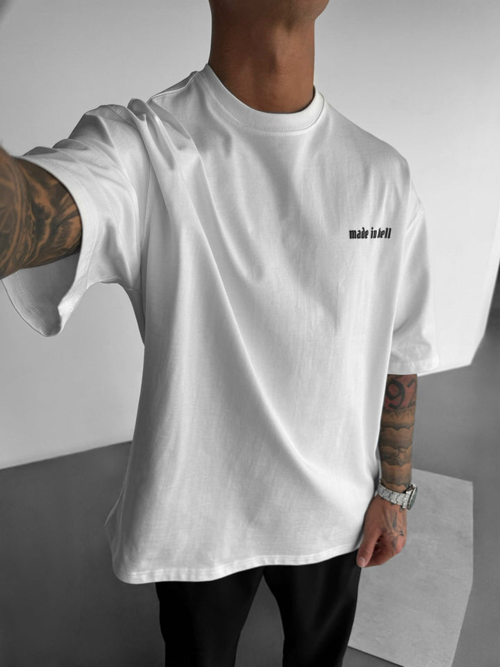 T-shirt Oversize Made in Hell - Ecru