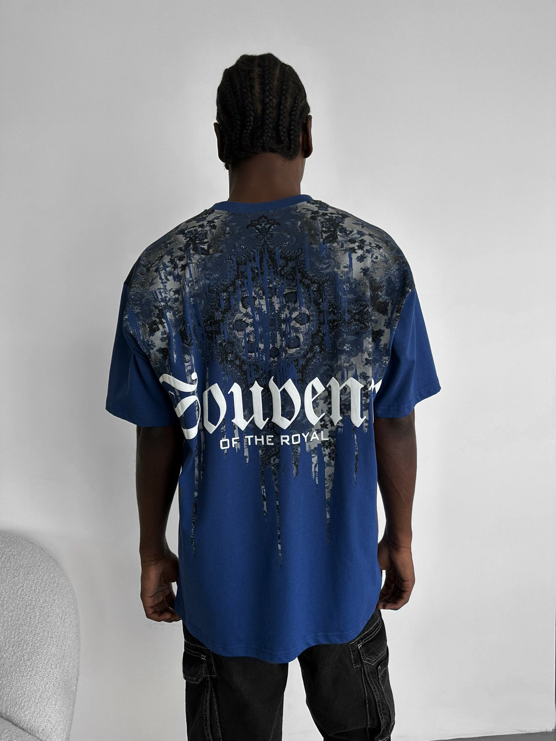 Koszulka pamiątkowa w oversize - Navy Peony