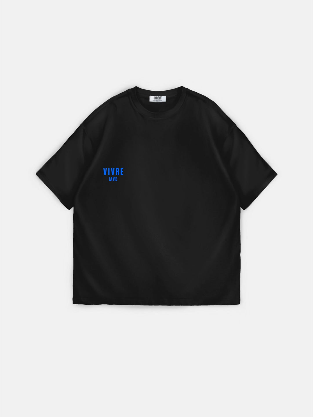 T-shirt Oversize Vivre la Vie - Czarny i Niebieski