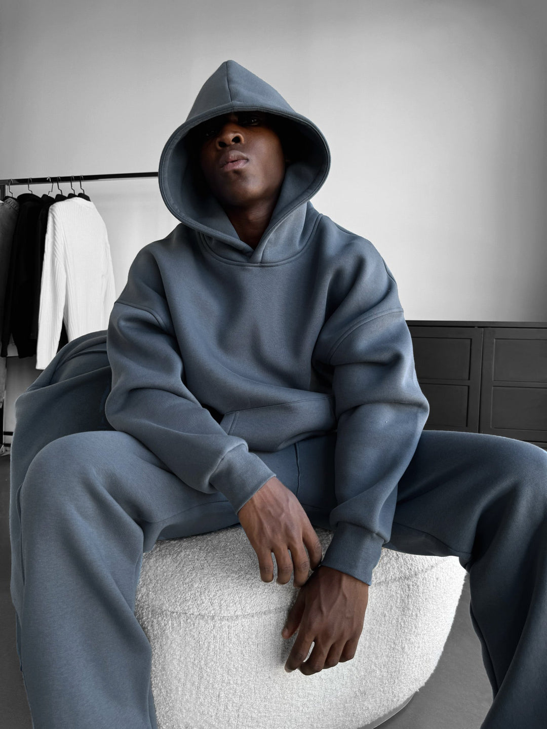 Oversize Basic Hoodie - Burzowa Pogoda