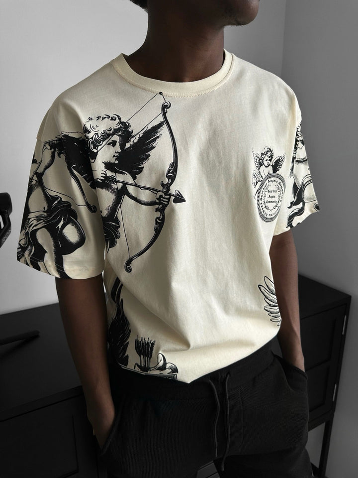 T-Shirt Oversize Guardian Angels - Antyczna Biała