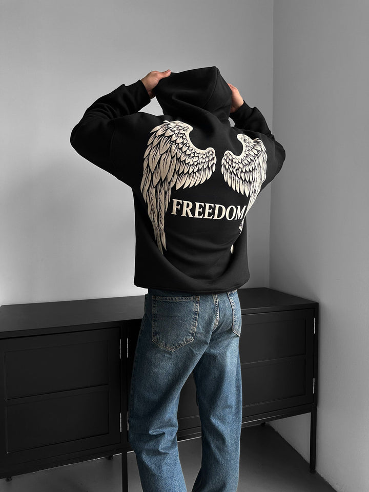 Oversize Freedom Hoodie - Czarny