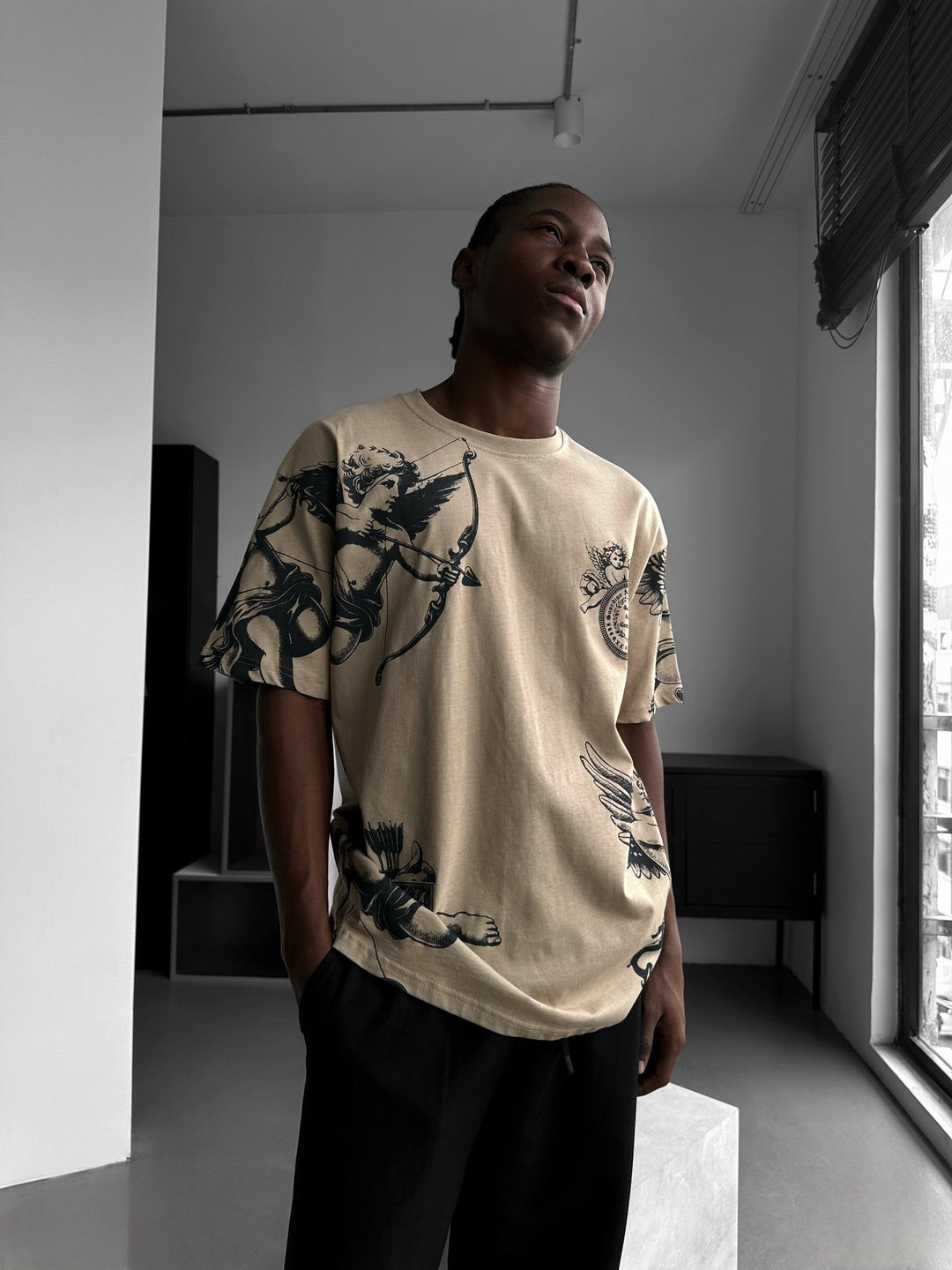 T-Shirt Oversize Guardian Angels - Beżowy