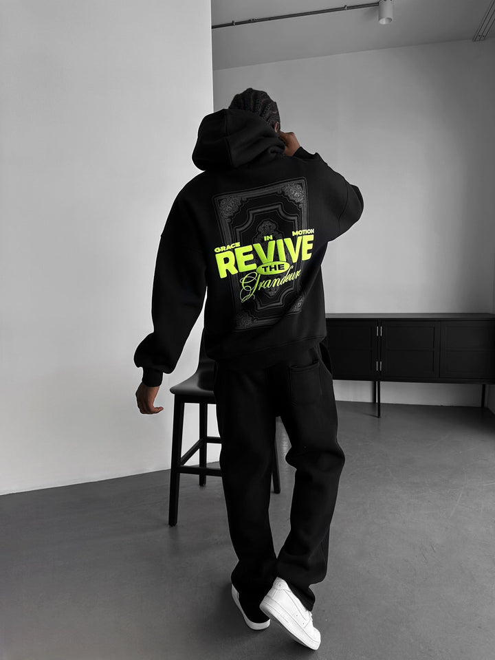 Oversize Revive Hoodie - Czarny