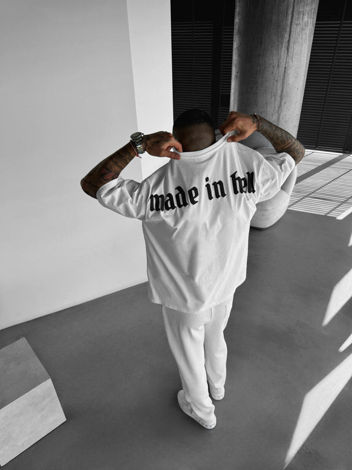 T-shirt Oversize Made in Hell - Ecru
