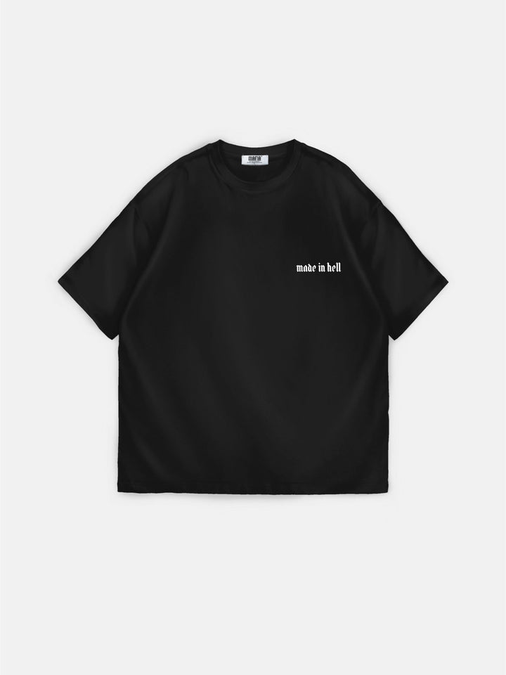 Koszulka Oversize Made in Hell - Czarna