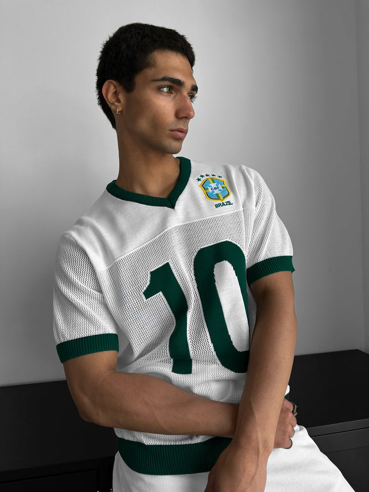 Oversize Brazil Knit T-shirt - Biały
