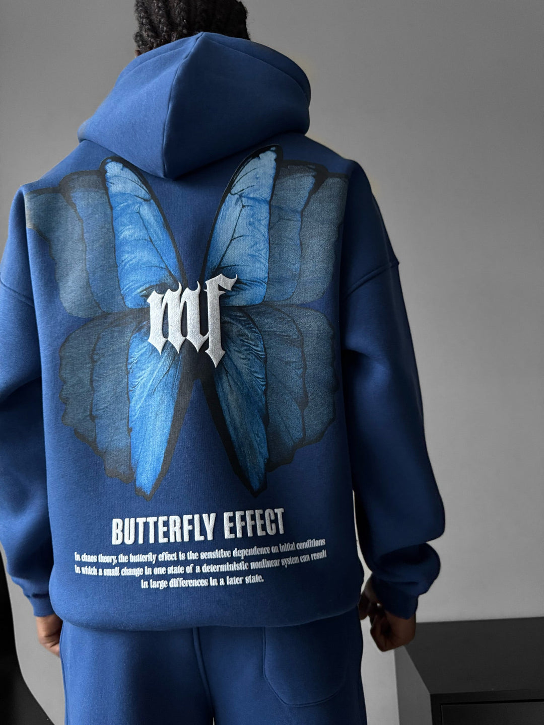 Hoodie Oversize Butterfly Effect - Navy Peony