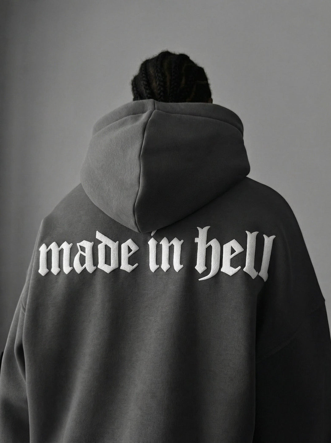 Oversize Made in Hell Hoodie - Antracyt