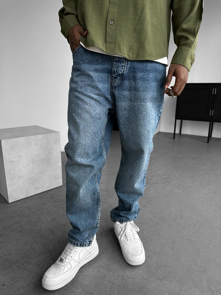 Jeansy Boyfriend Fit - Niebieskie