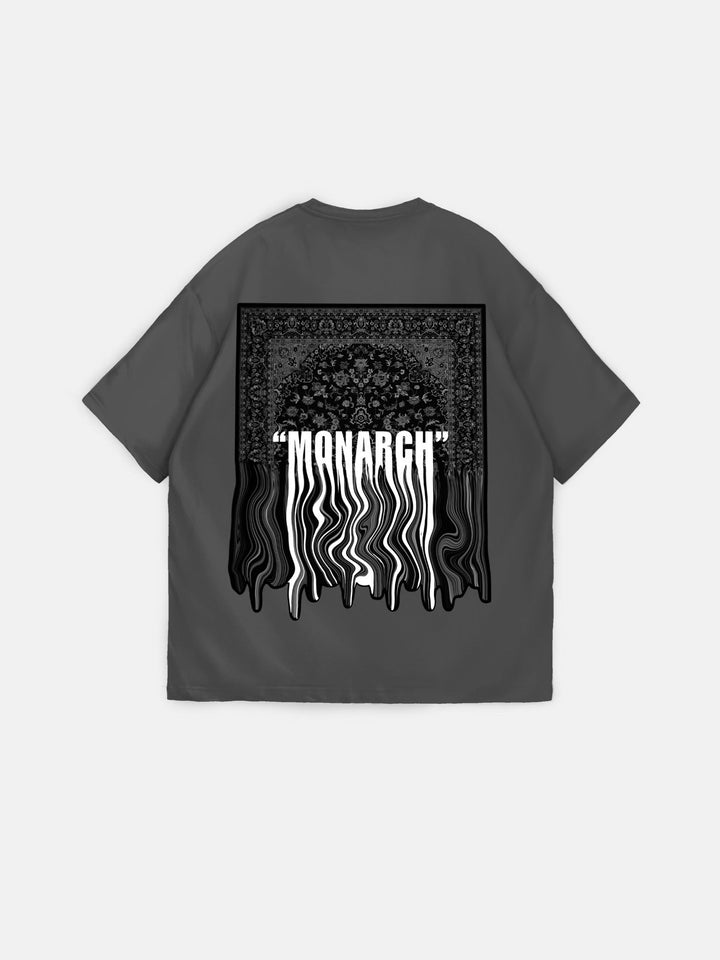 Oversize Monarch T-Shirt - Antracytowy i Biały