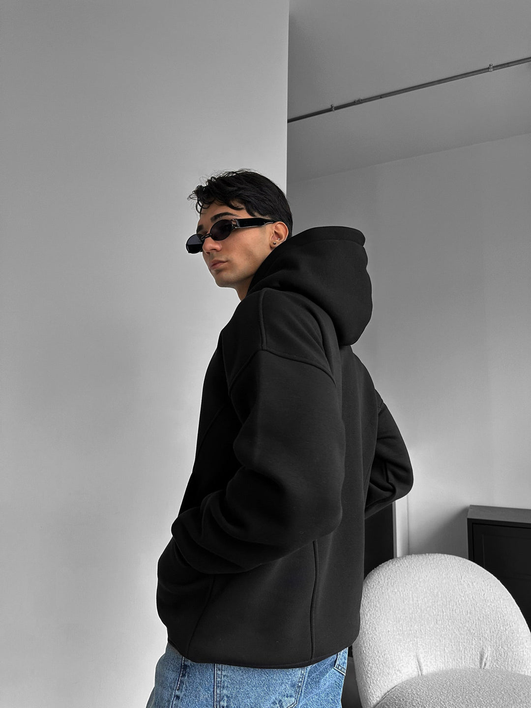 Oversize Get Money Hoodie - Czarny