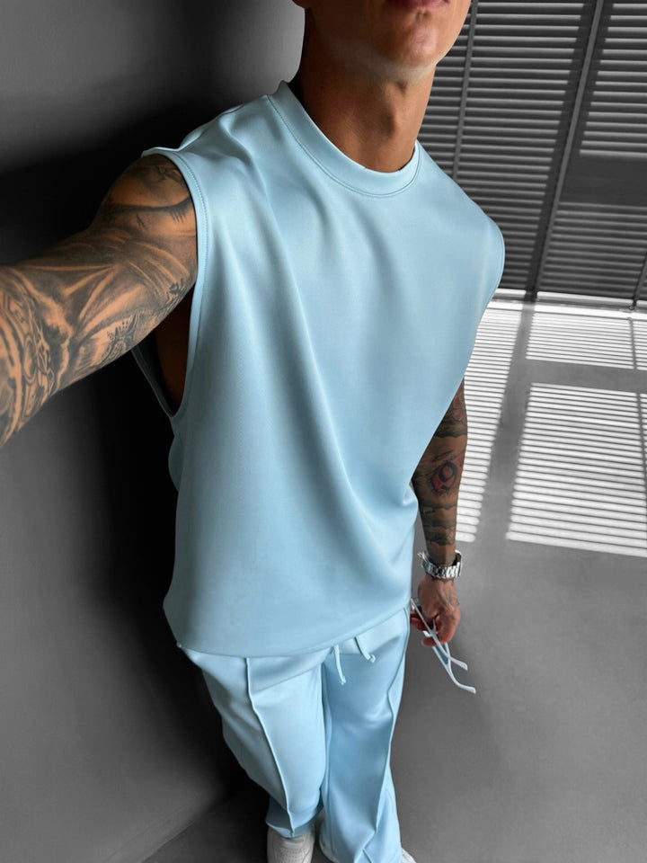 Oversize Diver Tanktop - Baby Blue