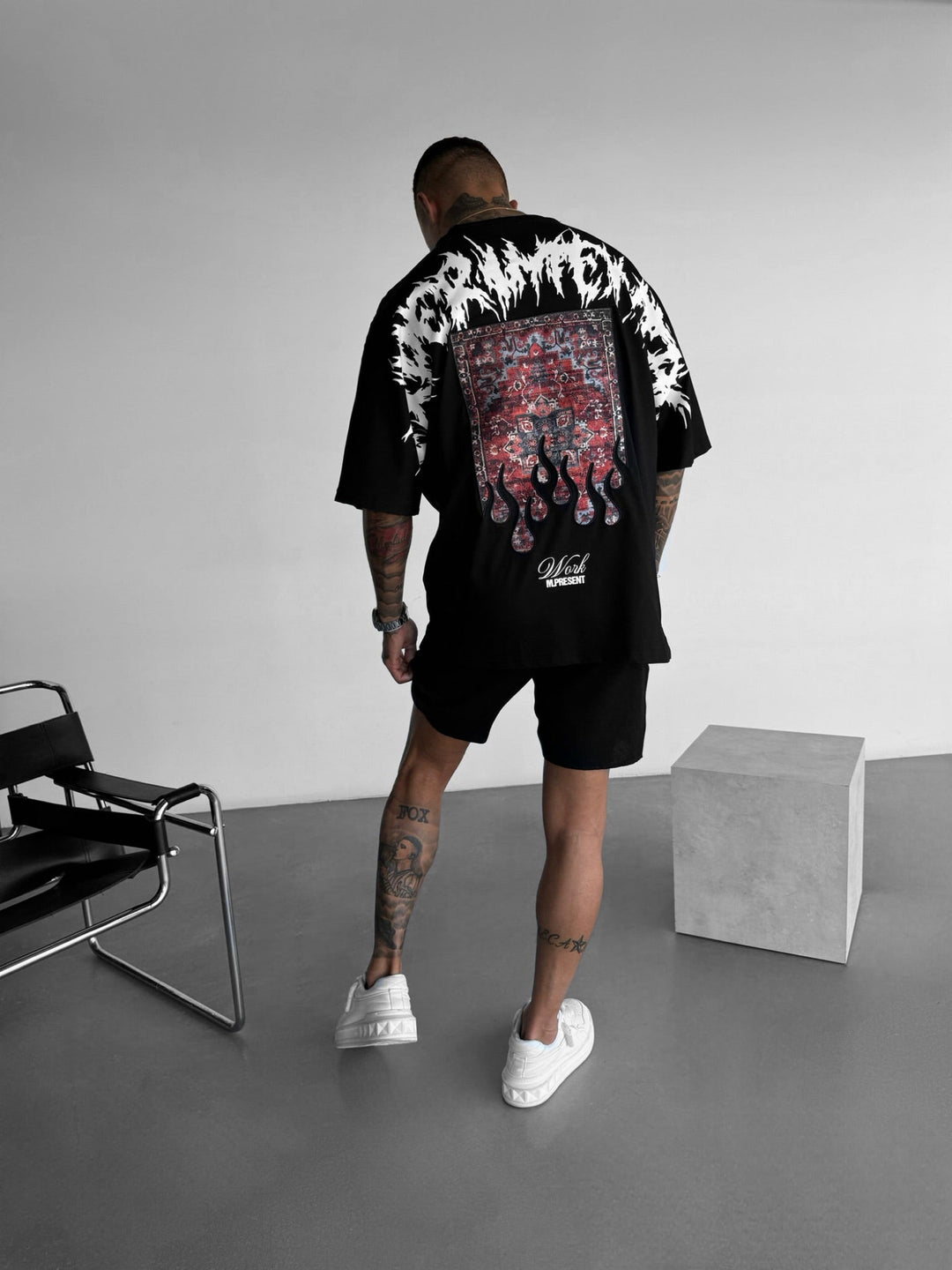 Oversize Experimental T-Shirt - Czarny