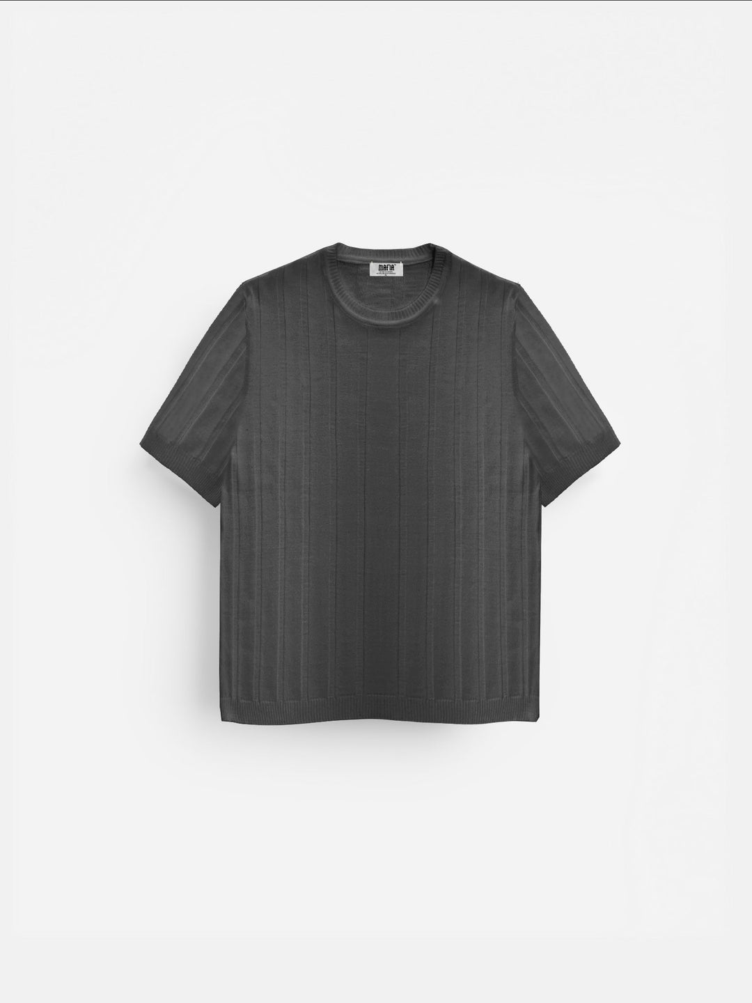 T-shirt Regular Fit z dzianiny - Antracyt
