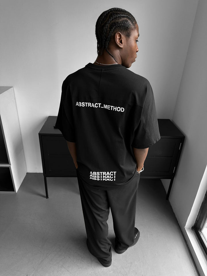 Oversize Abstract T-shirt - Czarny